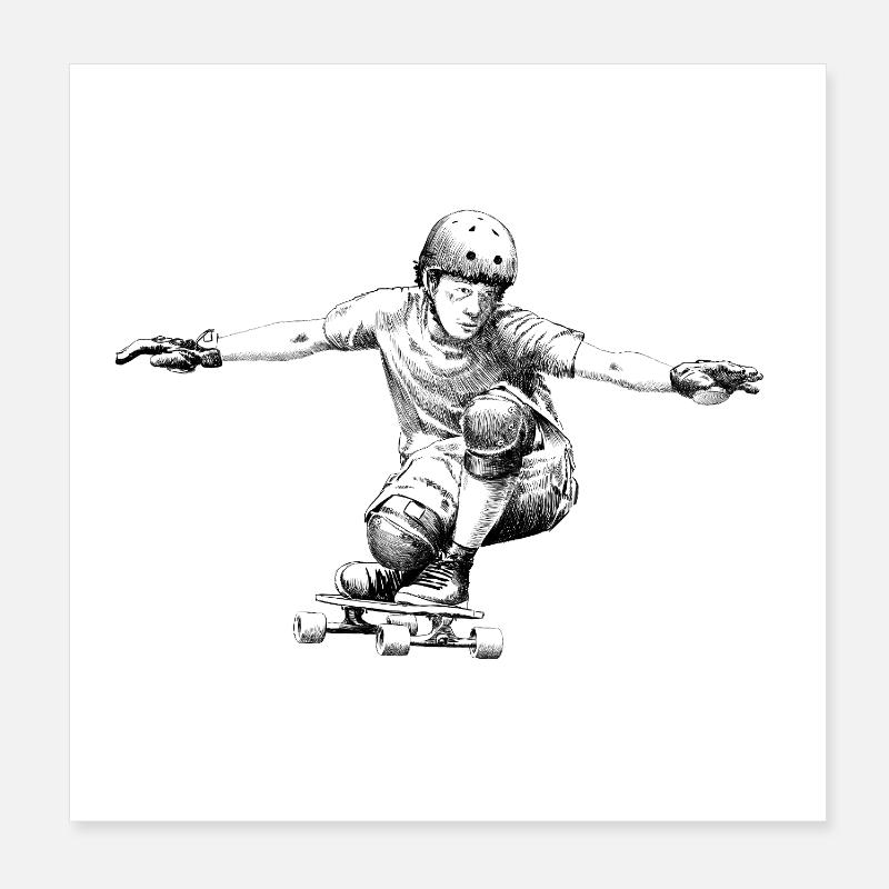 Skateboarding Poster 8" x 8" (20x20 cm)