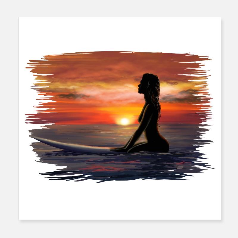Surferin Poster 20x20 cm