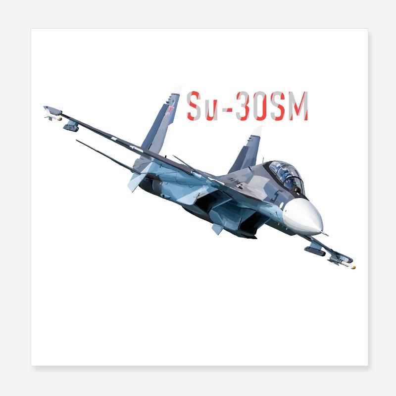 Su-30SM Poster 8" x 8" (20x20 cm)