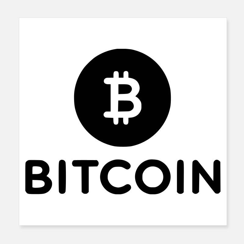 Bitcoin with round icon Poster 8" x 8" (20x20 cm)