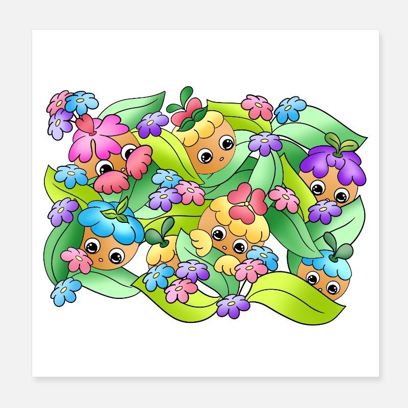 Dreamy Knobs | Summer | Foliage | Nature - Poster 8" x 8" (20x20 cm) - white