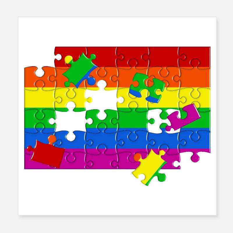 LGTBQ+ Flaggen-Puzzle Poster 20x20 cm