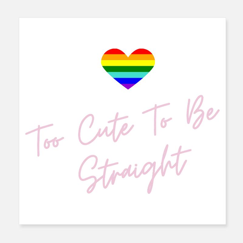 Regenbogen Herz Stolz LGBTQ Design Poster 20x20 cm