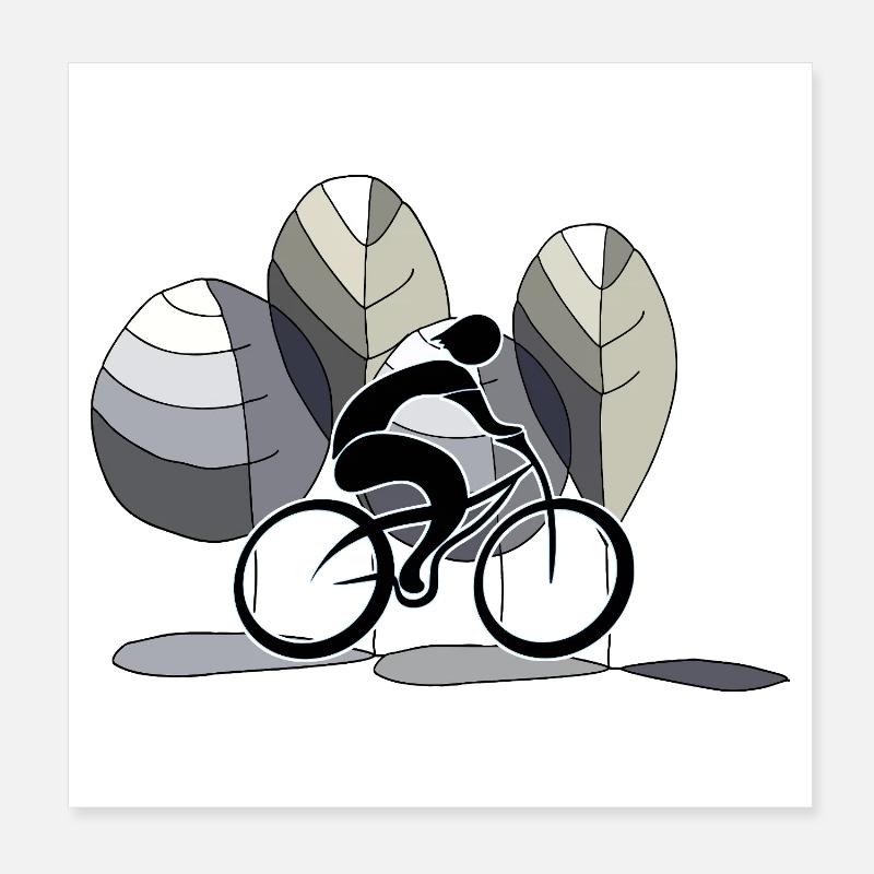 Radfahrer Poster 20x20 cm