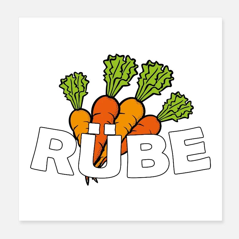 RÜBE - Poster 20x20 cm - Weiß