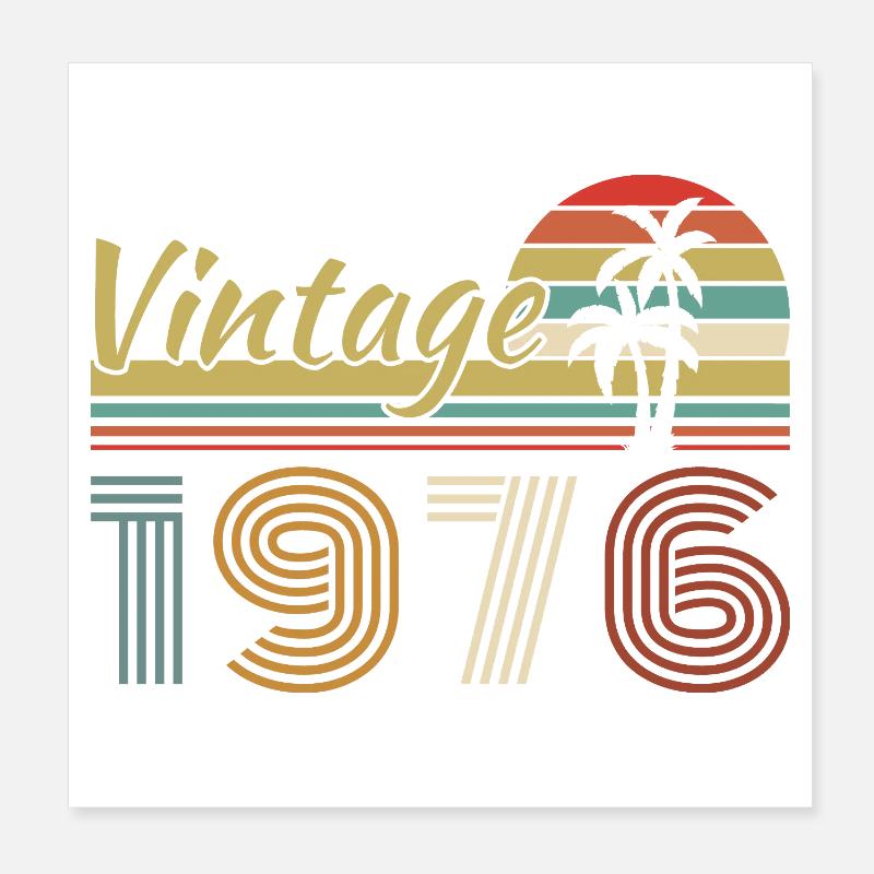 1976 Vintage Retro Geburtstagsgeschenk Poster 20x20 cm