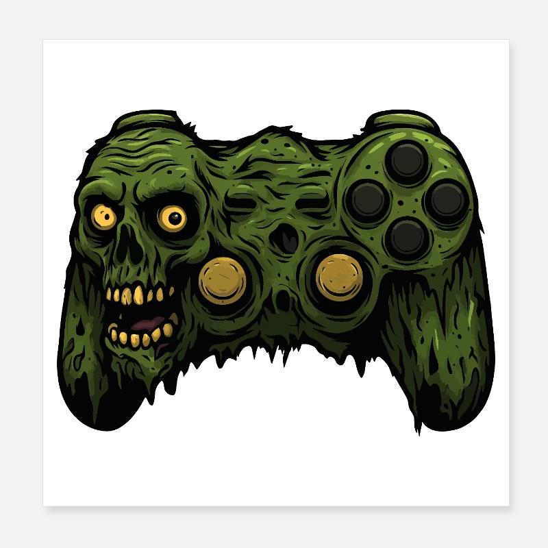 Zombie Controller Grunge Tee Poster 20x20 cm
