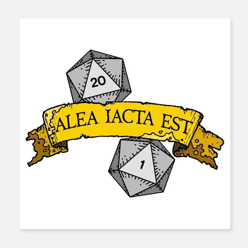 Alea Iacta Est Dice Roll - Poster 8" x 8" (20x20 cm) - white