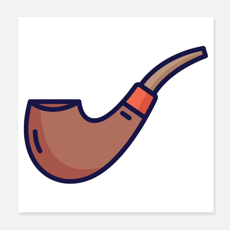 Nautic Design Heritage Pipe Illustration Poster 8" x 8" (20x20 cm)