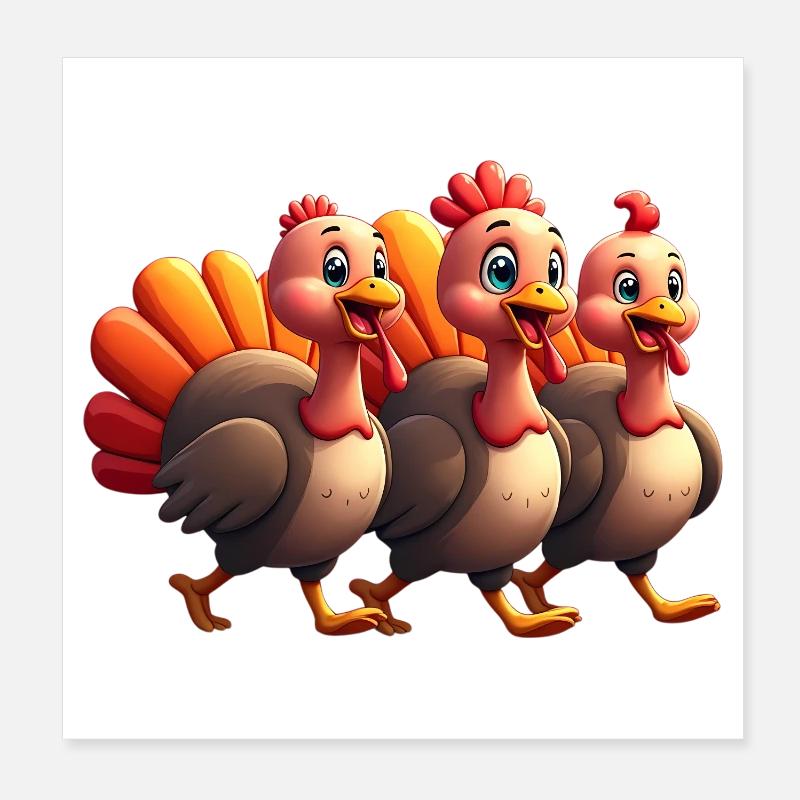 Bébé dinde de Thanksgiving Poster 20 x 20 cm