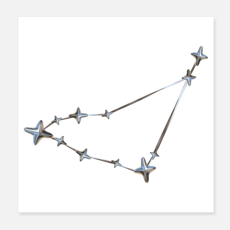 Star Row Constellation Design Poster 8" x 8" (20x20 cm)