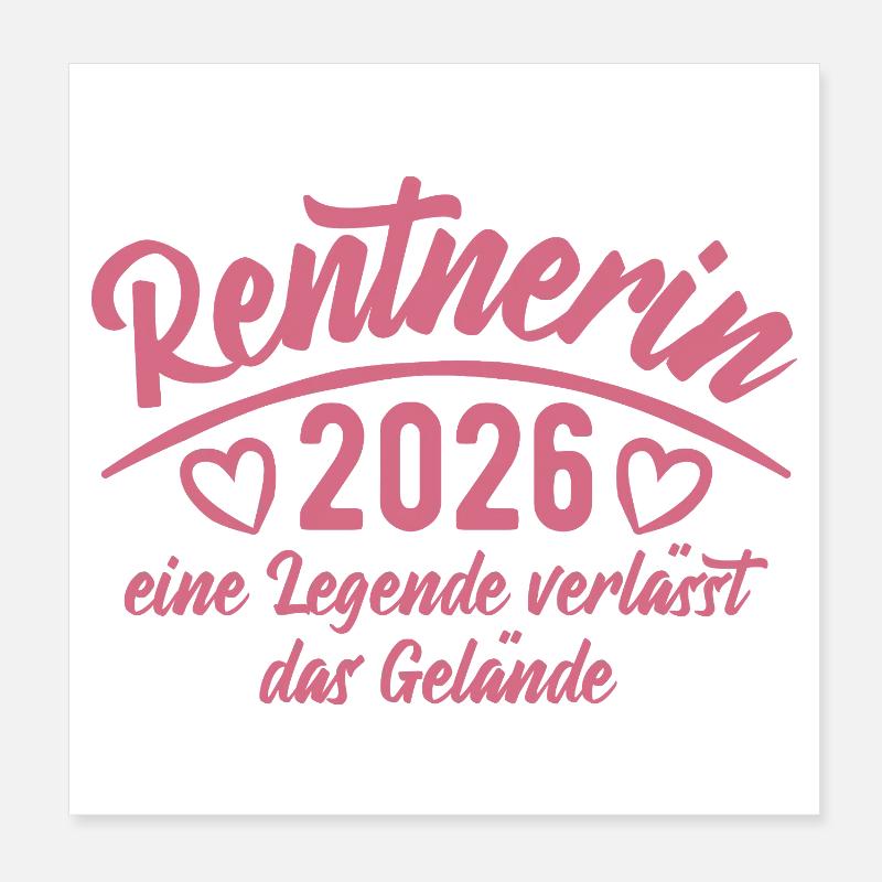 Pensioner 2026 - Retirement - Pension Poster 8" x 8" (20x20 cm)