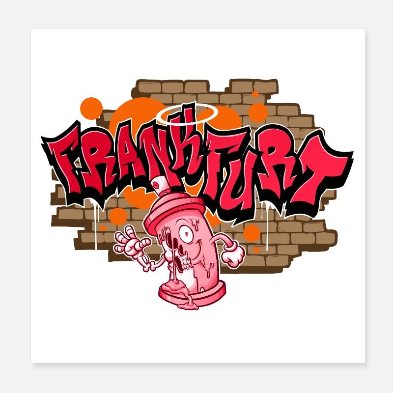 Frankfurt Graffiti Poster 20x20 cm