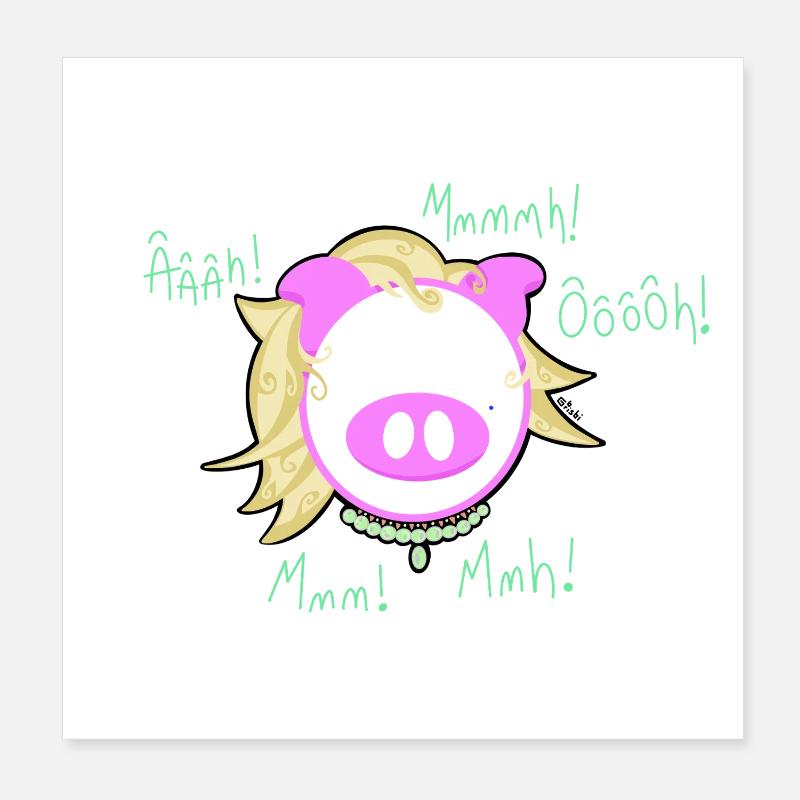 Pig Glam' Explosion - Poster 20x20 cm - Weiß