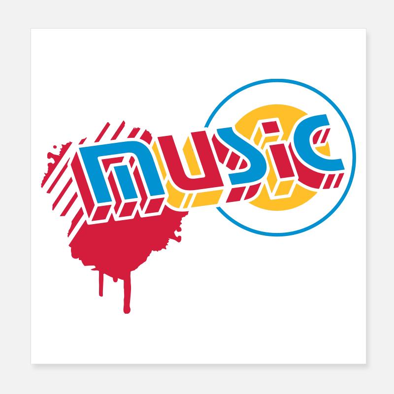 Lettrage musical 3D dans le style graffiti Poster 20 x 20 cm