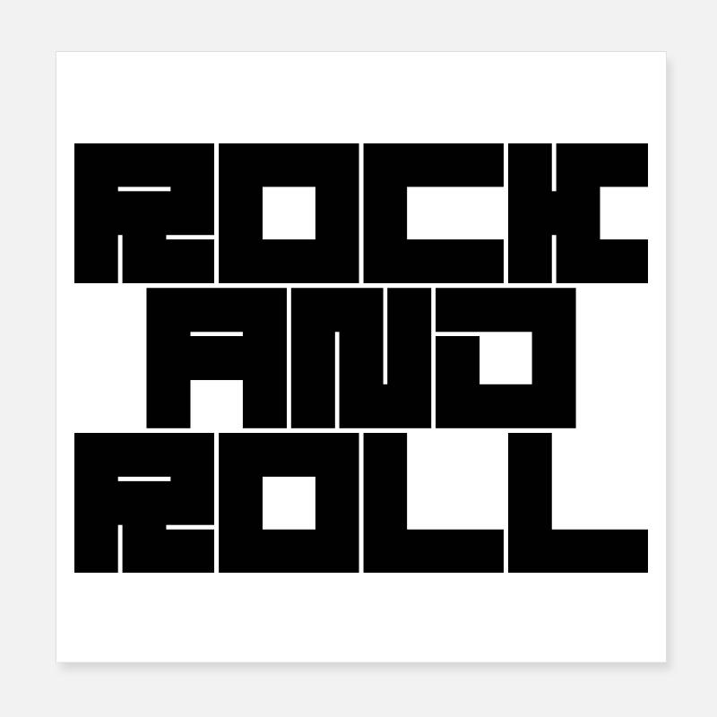 Rock and Roll Typography Design Poster 8" x 8" (20x20 cm)