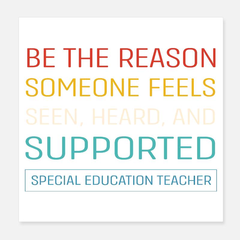 Sonderschule Lehrer Förderschule Pädagoge Poster 20x20 cm