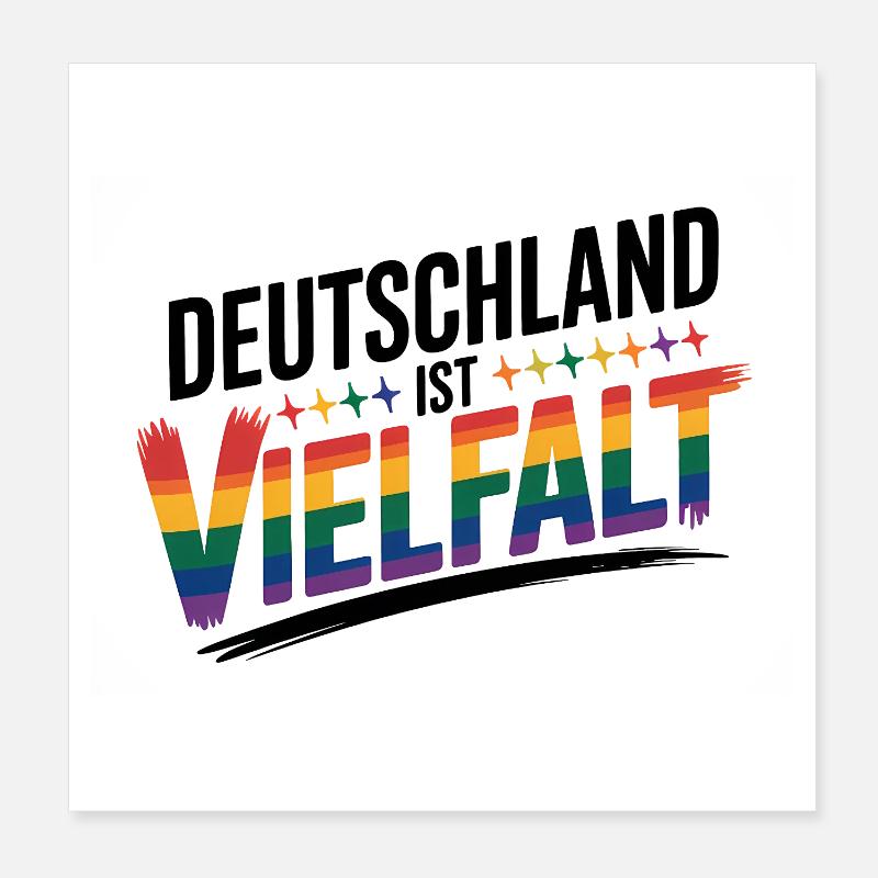 L’Allemagne, c’est la diversité - Logo Cool Pride Poster 20 x 20 cm