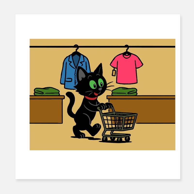 Meeko-Einkaufen Poster 20x20 cm
