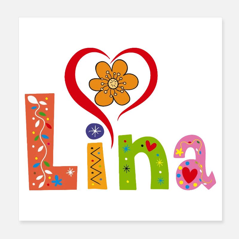 Lina Name Tee Poster 20x20 cm