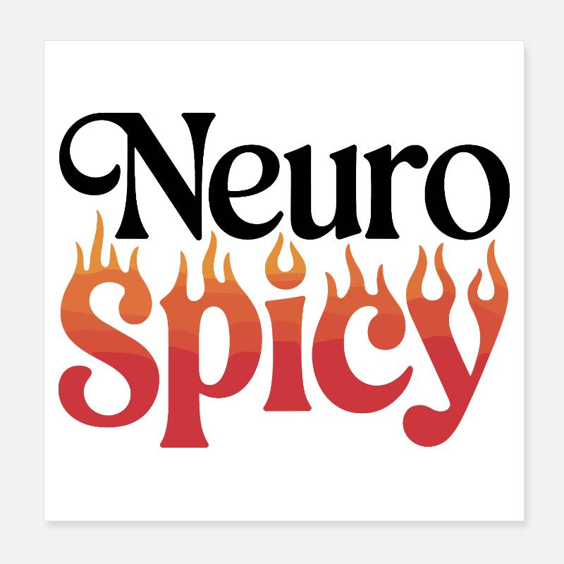 Spicy Flames Typography Poster 8" x 8" (20x20 cm)