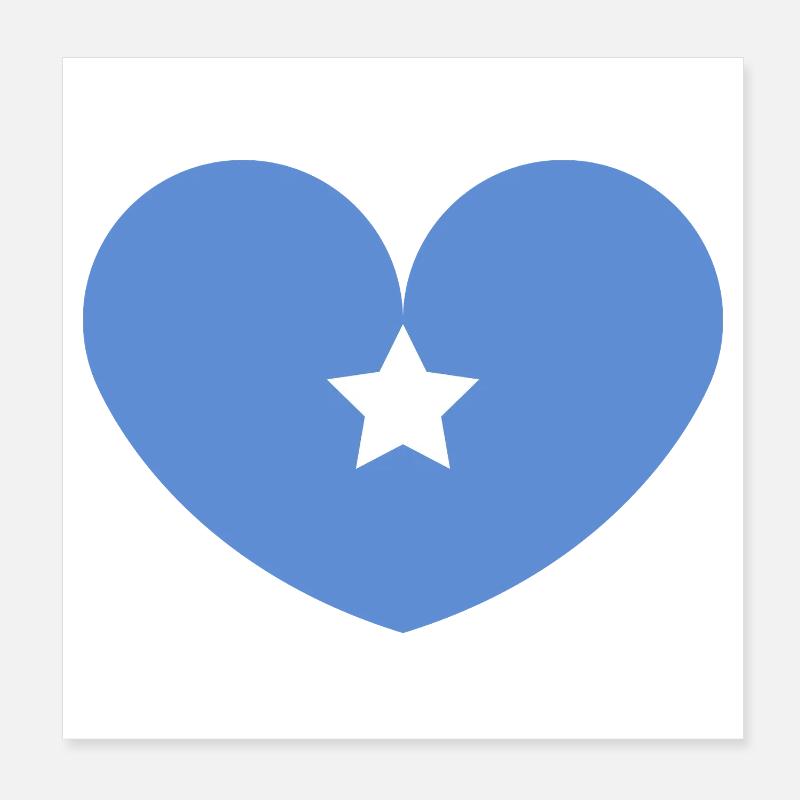 Drapeau du cœur somalien Poster 20 x 20 cm