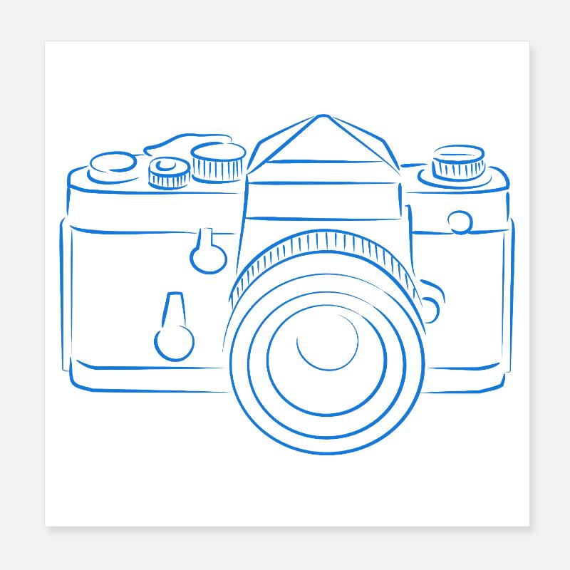 Camera blue Poster 8" x 8" (20x20 cm)