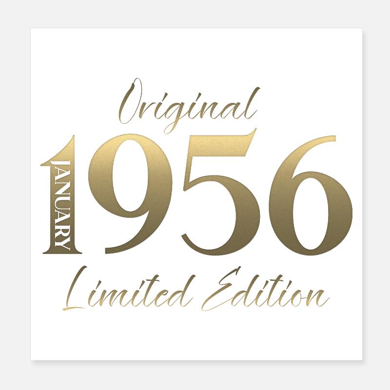 70e anniversaire Original janvier Né en 1956 Poster 20 x 20 cm