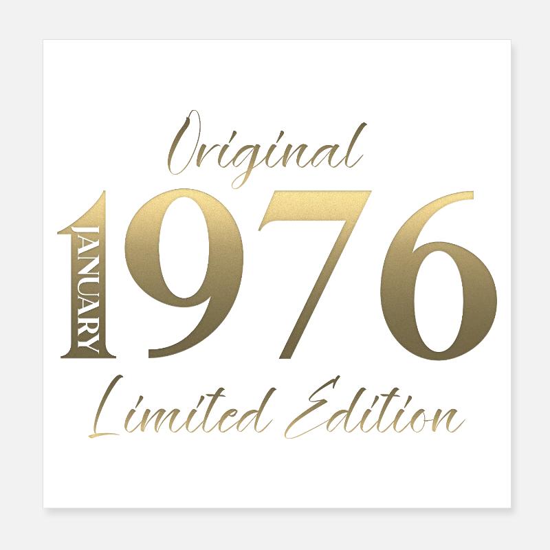 50e anniversaire Original janvier 1976 Poster 20 x 20 cm