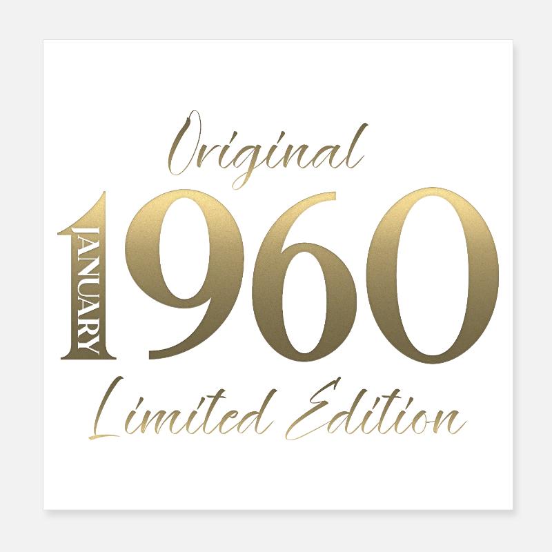 66e anniversaire Original janvier 1960 Poster 20 x 20 cm