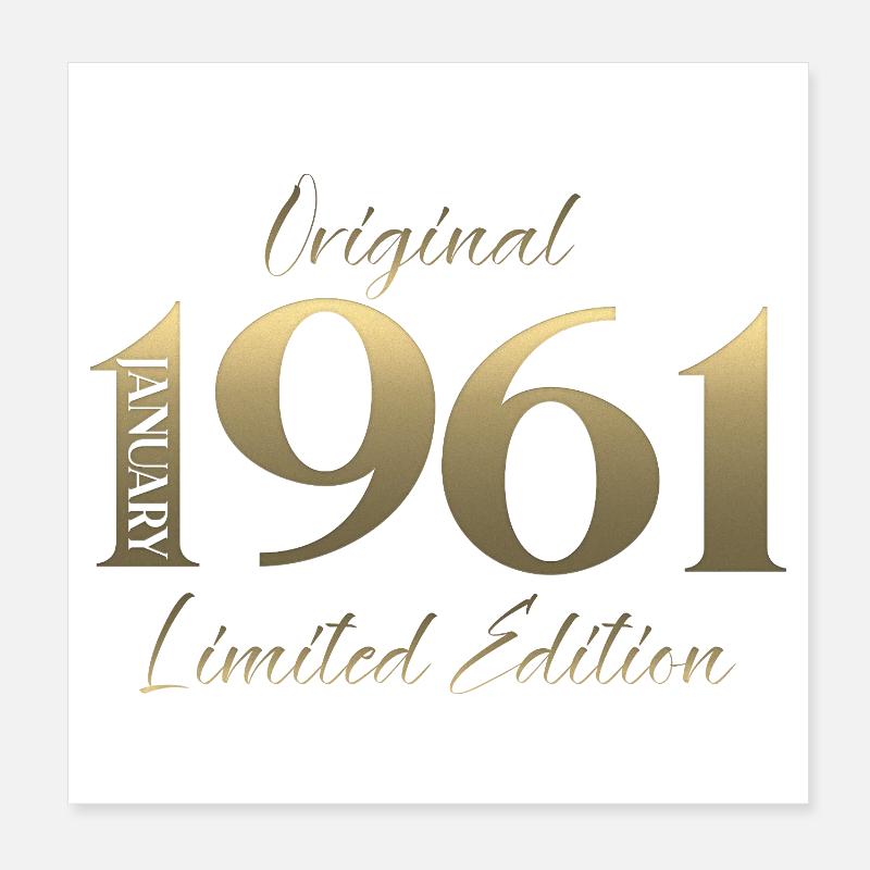 65e anniversaire Original janvier 1961 Poster 20 x 20 cm