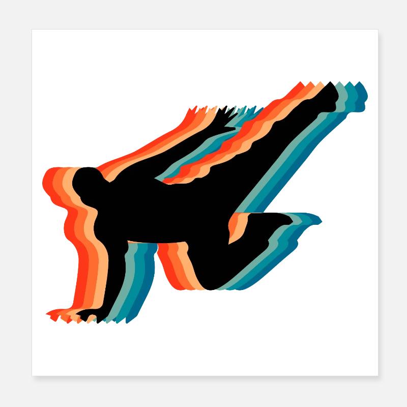 Parkour Heartbeat Pulse Freerunning rétro Poster 20 x 20 cm