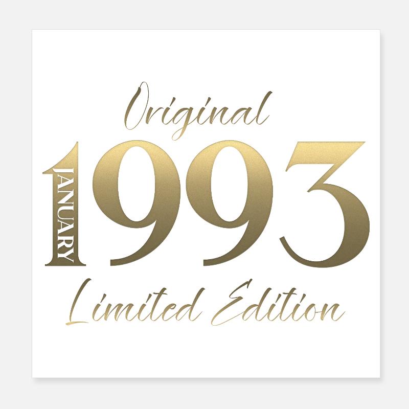 33e anniversaire Original janvier 1993 Poster 20 x 20 cm