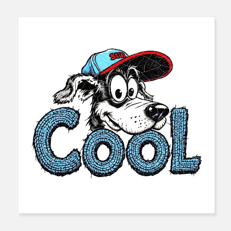 Still Cool Dog Graphic Poster 8" x 8" (20x20 cm)