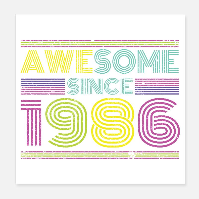 Neon Retro Anniversaire 1996 Poster 20 x 20 cm