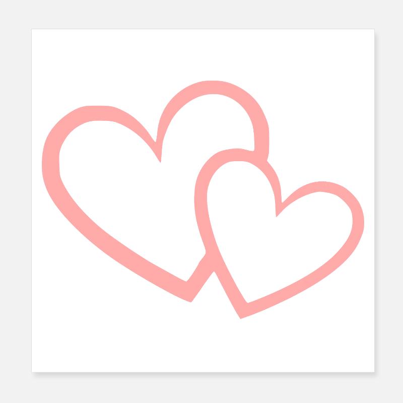 Valentinstag Pink Heart, Valentinstag - Poster 20x20 cm - Weiß