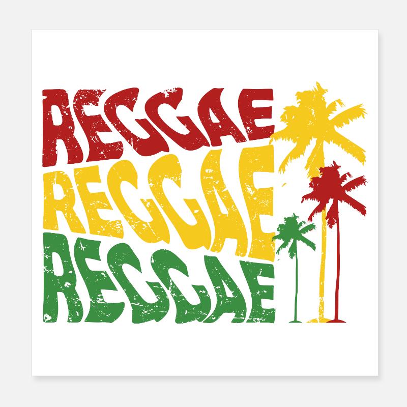 Reggae Palmenfarben  Poster 20x20 cm