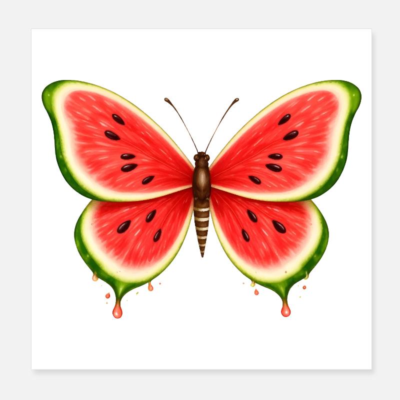 Papillon Melon d’été Poster 20 x 20 cm