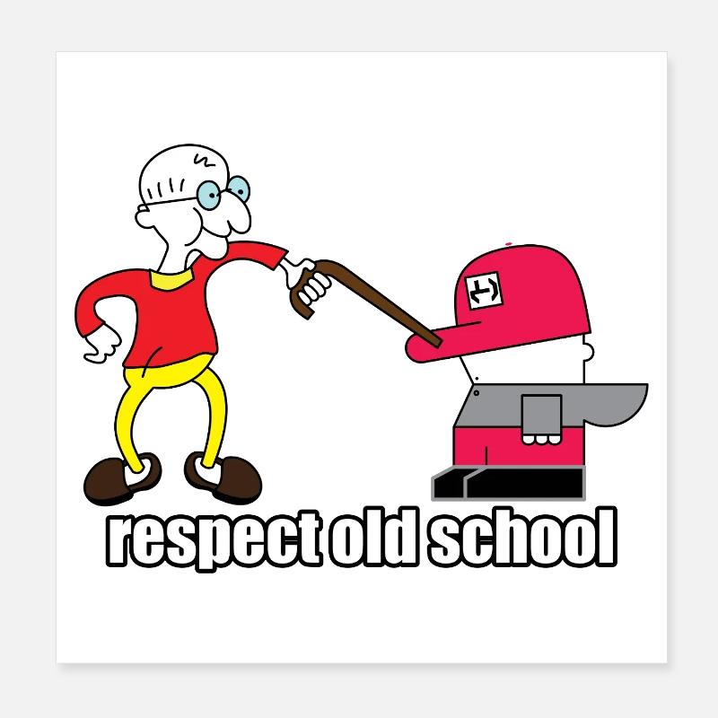 Respect : Dessin animé à l’ancienne Poster 20 x 20 cm