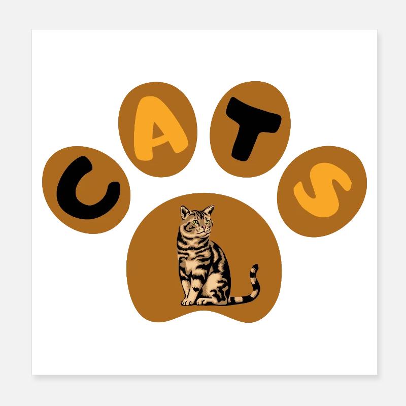 cat Poster 20x20 cm