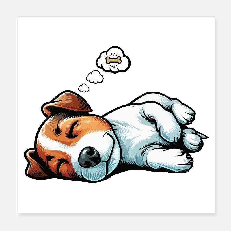 Jack Russel terrier Jack russel propriétaire Jackie Poster 20 x 20 cm