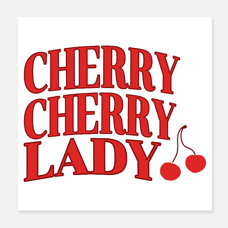 Typographie rétro de Cherry Lady Poster 20 x 20 cm