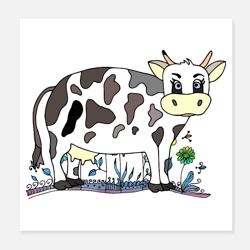 Cow Poster 8" x 8" (20x20 cm)