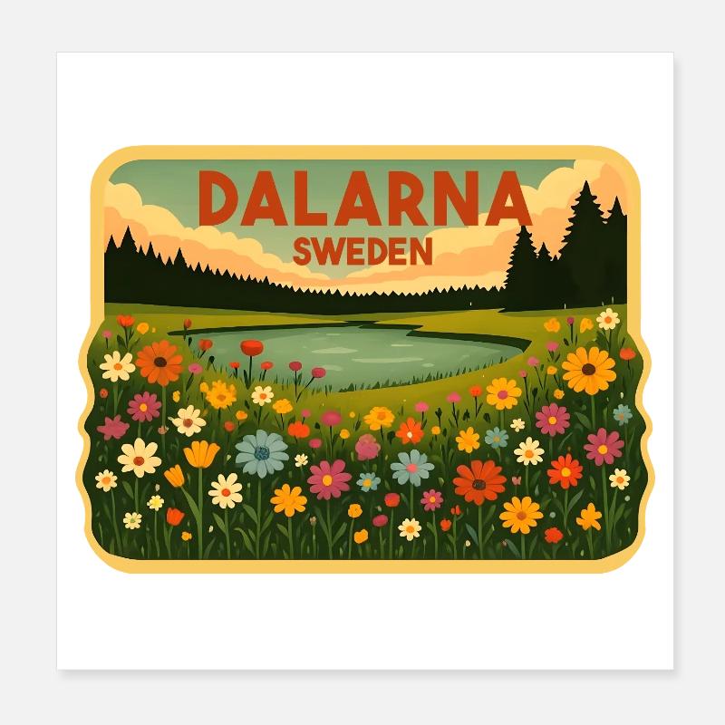 Dalarna, Suède Poster 20 x 20 cm
