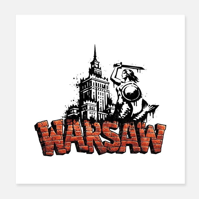 Art en pochoir de Varsovie Poster 20 x 20 cm