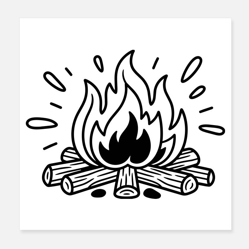 Lagerfeuer Poster 20x20 cm