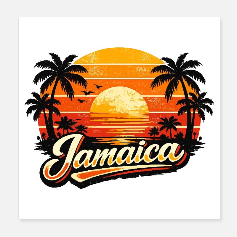 Coucher de soleil jamaïcain Poster 20 x 20 cm