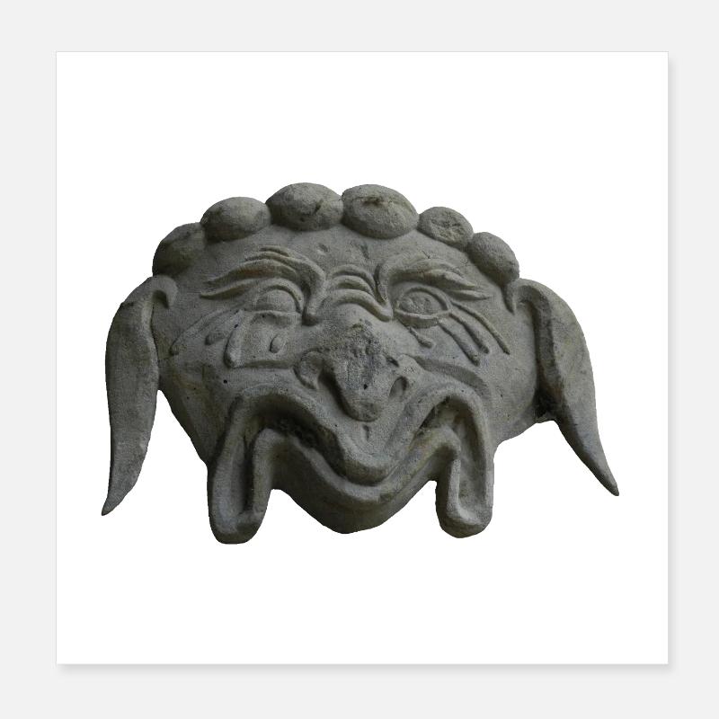 grinning stone mask Poster 8" x 8" (20x20 cm)