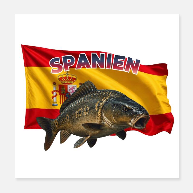 Karpfen Angeln Spanien - Angel Design Poster 20x20 cm
