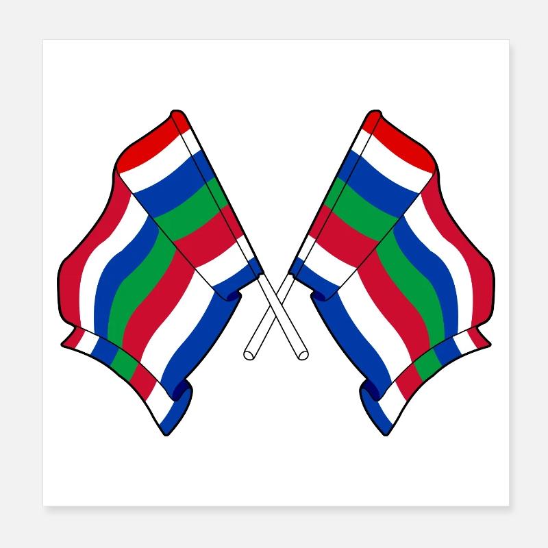 Drapeaux de Schier croisés – Fierté de l’île Poster 20 x 20 cm